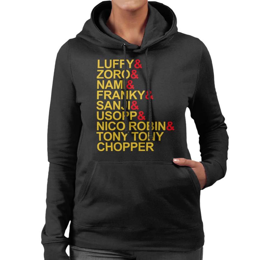 One Piece Character List Women’s Hooded Sweatshirt