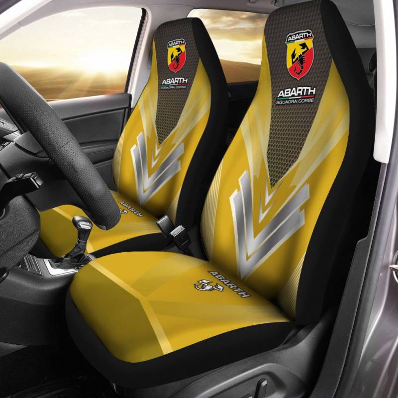 Abarth LPH Car Seat Cover (Set of 2) Ver 2 (Yellow)