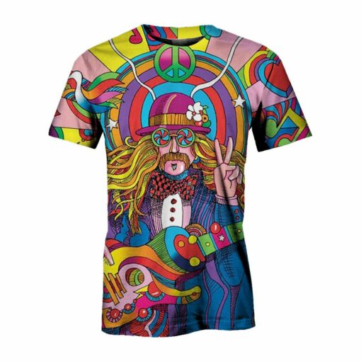 The Guitarist With Hippie 3D All Over Printed Shirts For Men And Women, Gift For Hippie Lover, Hippie Soul