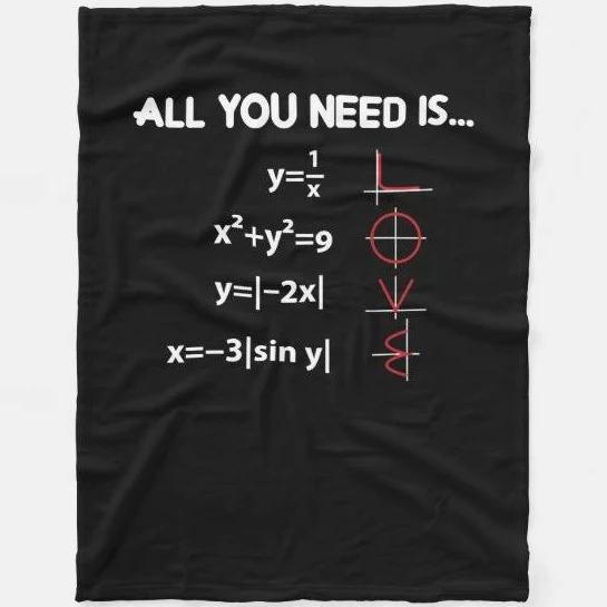 All You Need Is Love – Math Equation Fleece Blanket Home Decor Bedding Couch Sofa Soft And Comfy Cozy Gift For Student Teacher