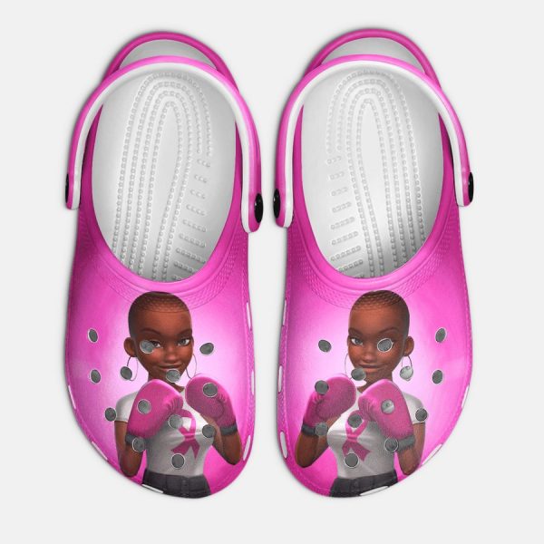 African American Afro Black Woman Breast Cancer Awareness Crocss Crocband Clog Shoes For Men Women Ht