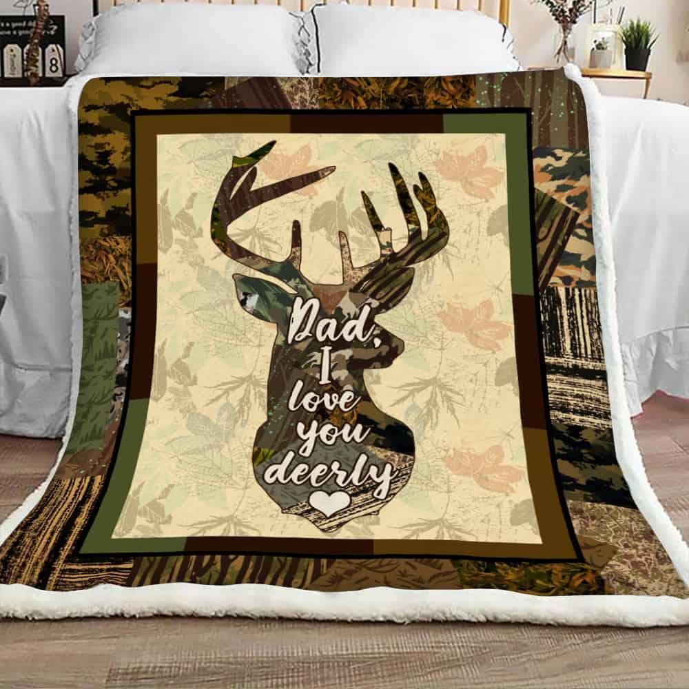 To My Dad Deer – Best Idea Gift For Dad, Gift For Home Decor, Gift For Family  – Fleece Blanket