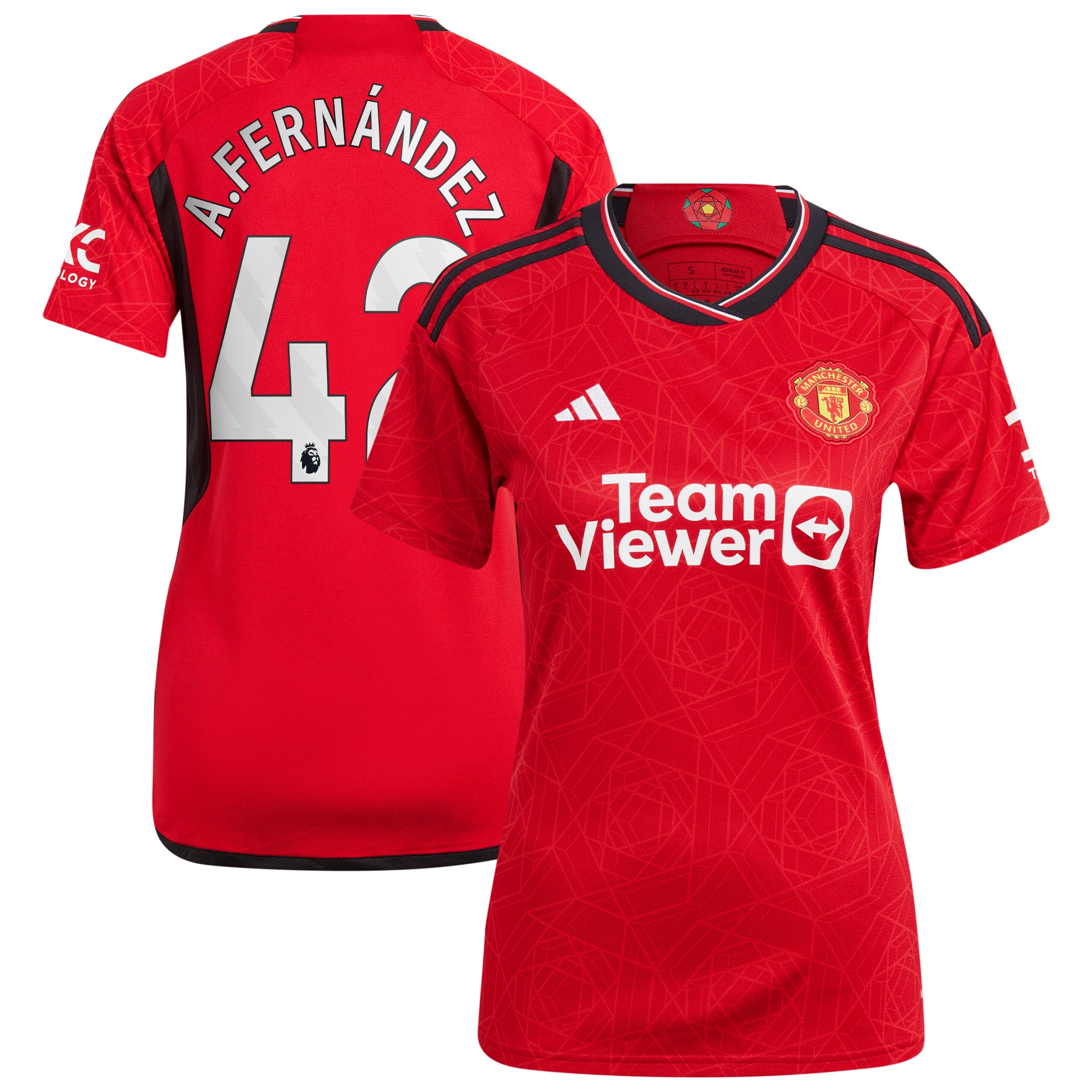 Alvaro Fernández Manchester United Women's 2023/24 Home Replica Player Jersey  Red