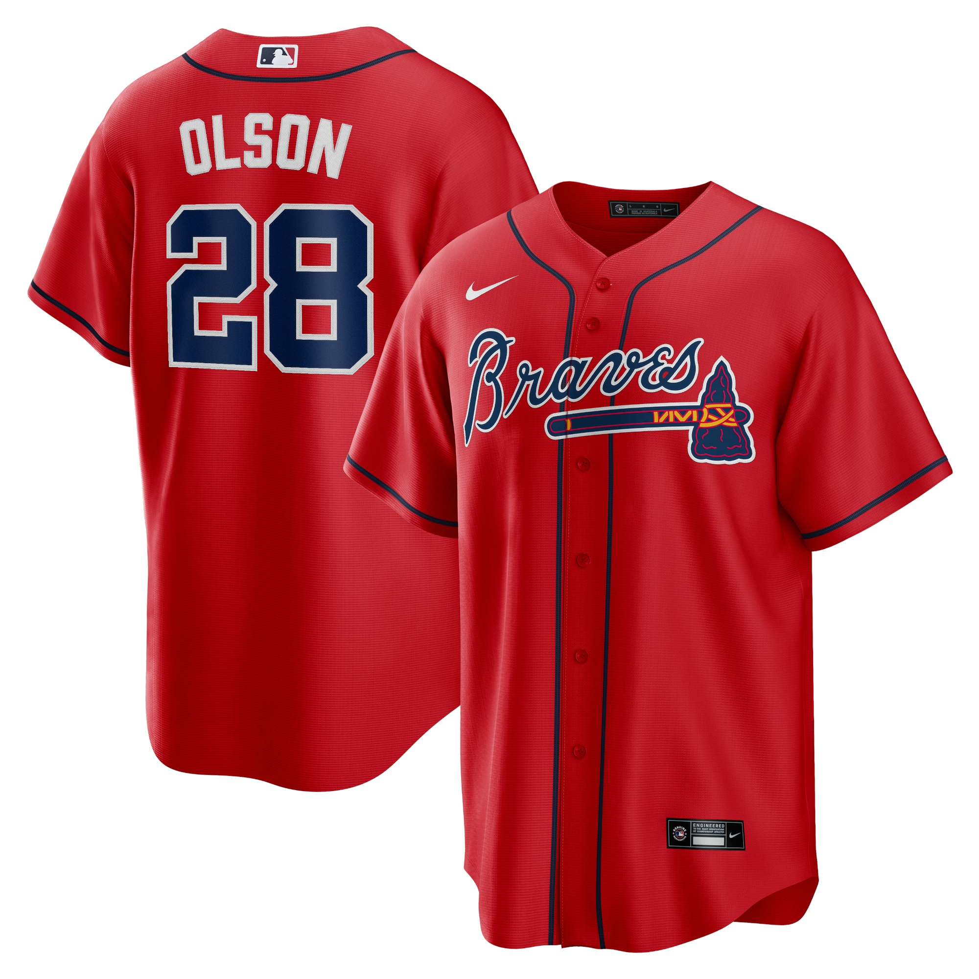 Matt Olson Atlanta Braves Alternate Replica Player Jersey – Red