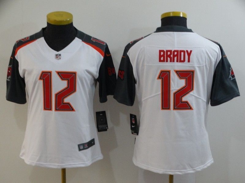 Tampa Bay Buccaneers Tom Brady #12 NFL 2020 White Womens Jersey