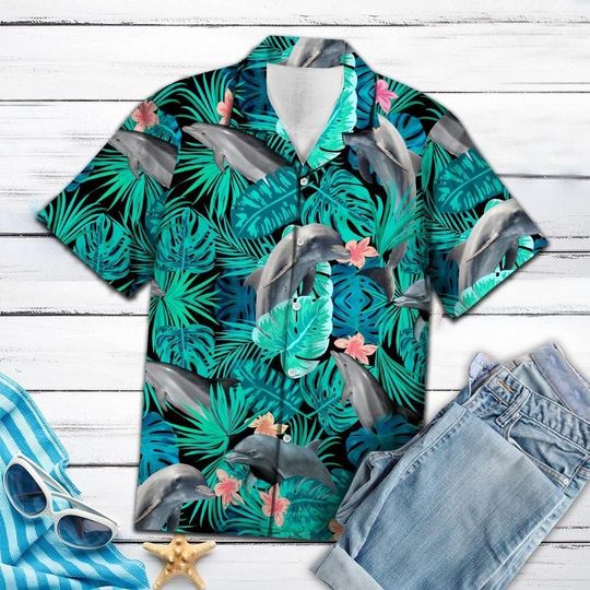 Hawaii Shirt – Awesome Dolphin Tropical  G5702