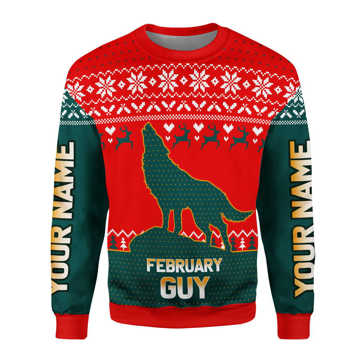 Customspig Personalized Ugly Sweater February Guy That He’S Up All Over Printed