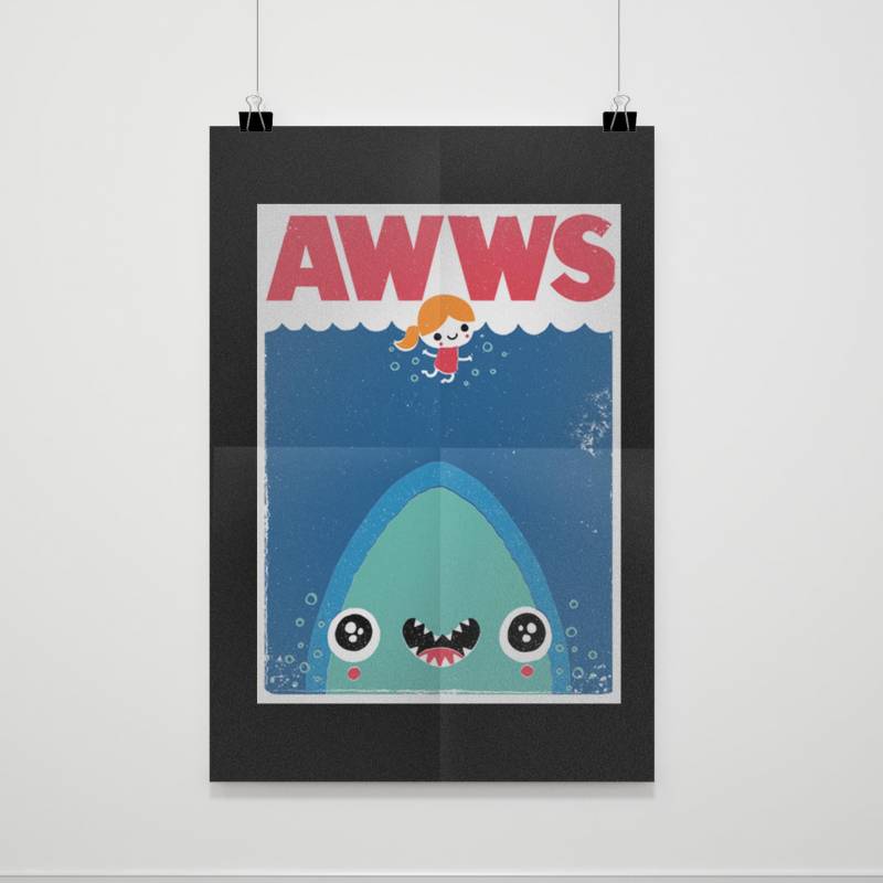 Awwws Cute Baby Shark Jaws Poster