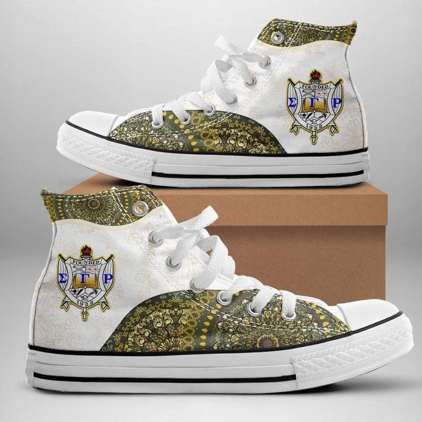 Wonder Print Shoe –  Floral Sigma Gamma Rho High Top Lt10