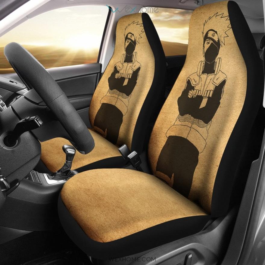 Naruto Anime Car Seat Covers | Kakashi Artwork On Paper Seat Covers Shirttrend