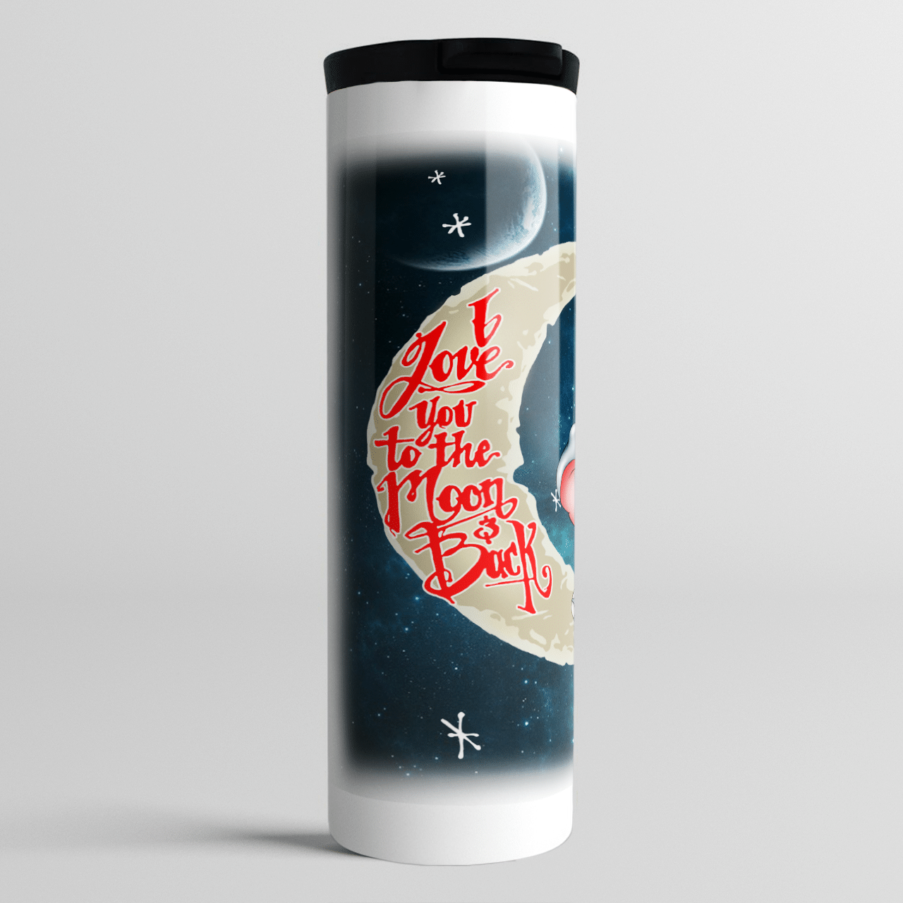 I Love You To The Moon And Back Elephant Skinny Personalized Stainless Steel Tumbler Customize Name, Text, Number