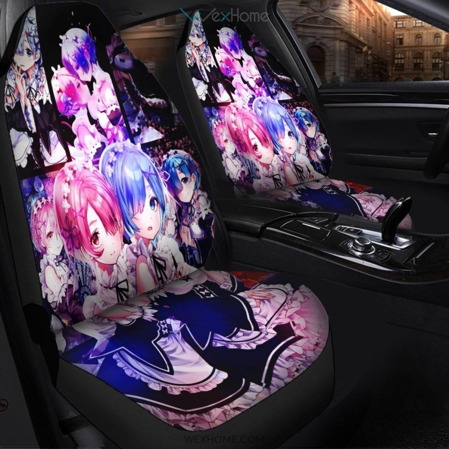 Ram And Rem Re Zero Anime Girls Car Seat Covers