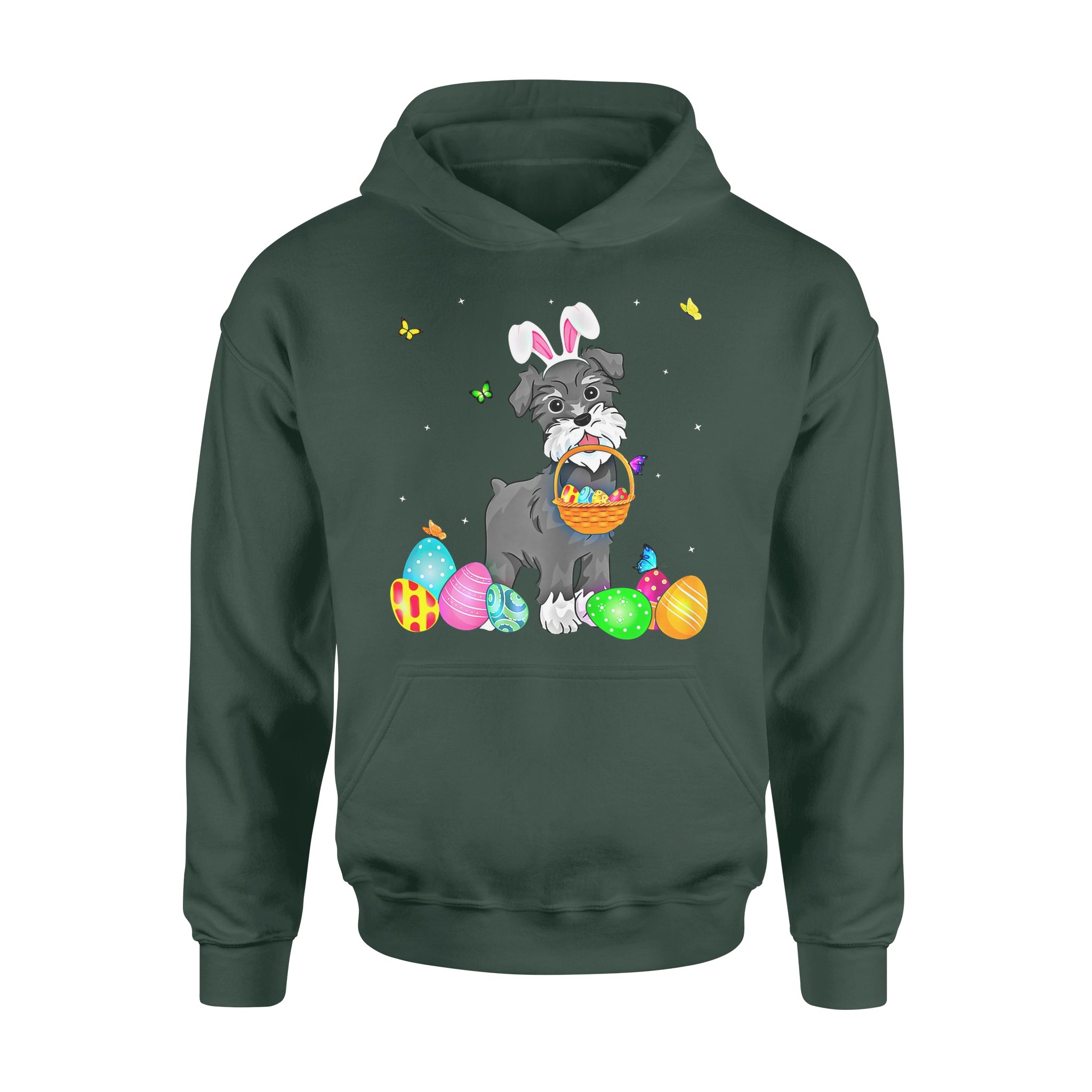 Dog gift idea Cute Bunny Schnauzer Eggs Easter Day T-shirt – Standard Hoodie