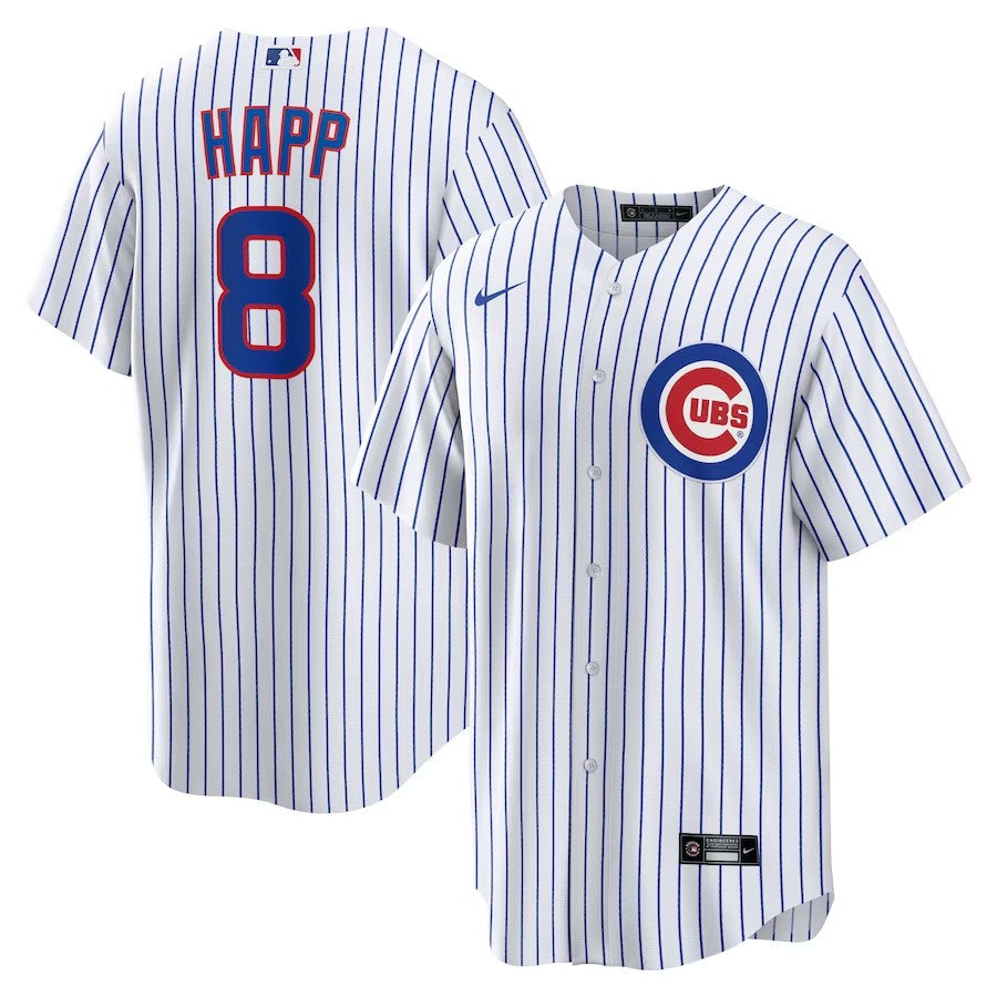 Chicago Cubs #8 Ian Happ Home Replica Jersey – White