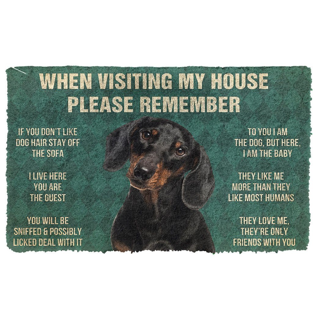 Gearhumans  GearHuman 3D Please Remember Dachshunds Dog’s House Rules Doormat