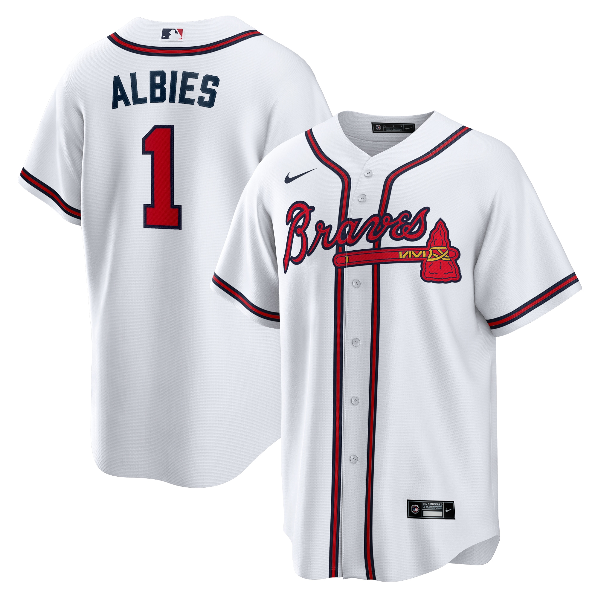 Ozzie Albies Atlanta Braves Home Replica Player Name Jersey – White