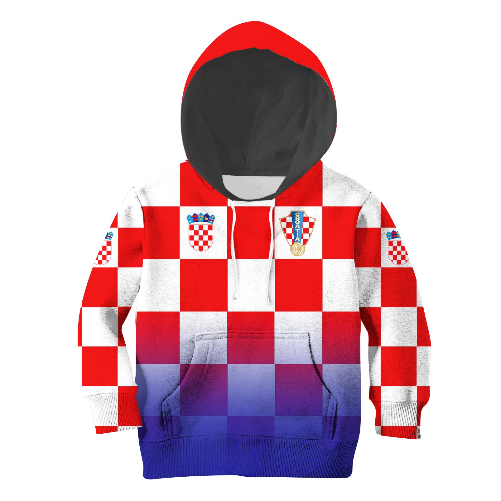 (Custom) Croatia Euro Hoodie Kid Soccer A27