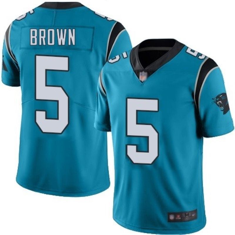 Carolina Panthers Derrick Brown #5 NFL 2020 Teal Blue Jersey