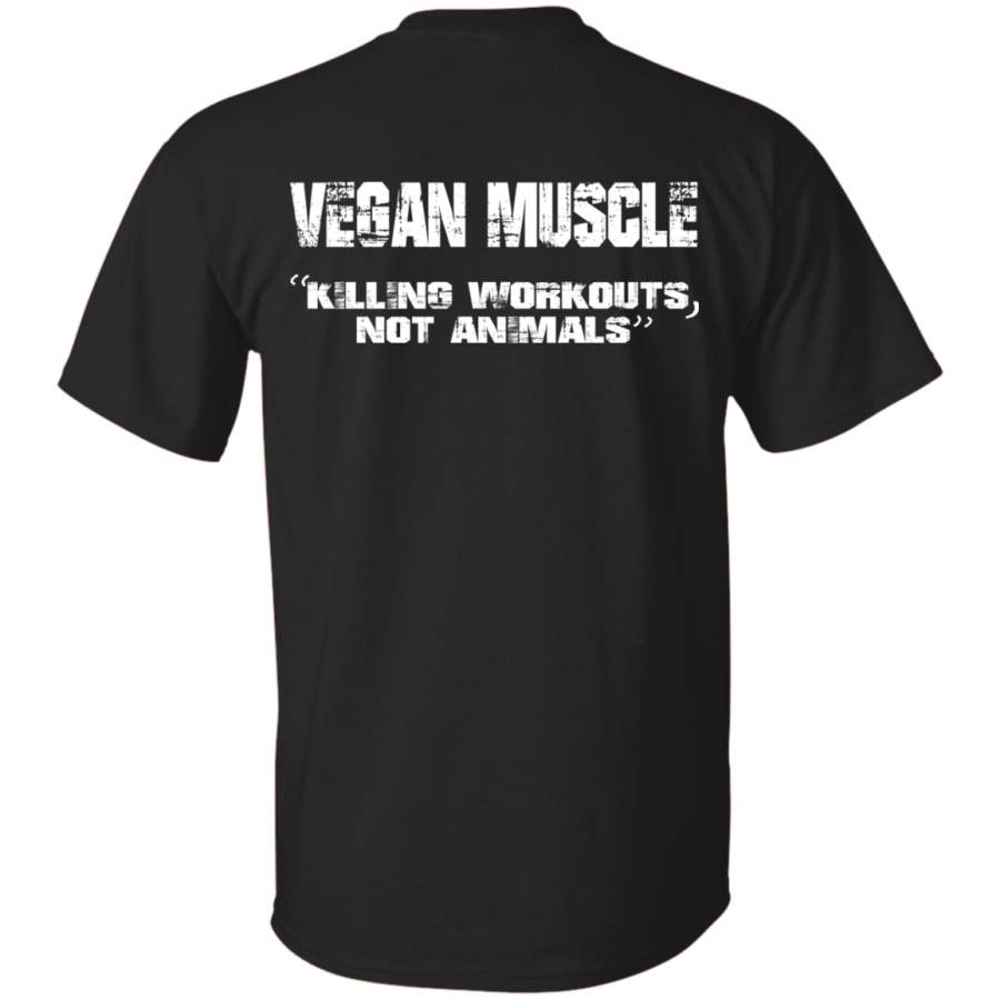 AGR Vegan Muscle “Killing Workouts, Not Animals” Shirt, Hoodie – Back Design