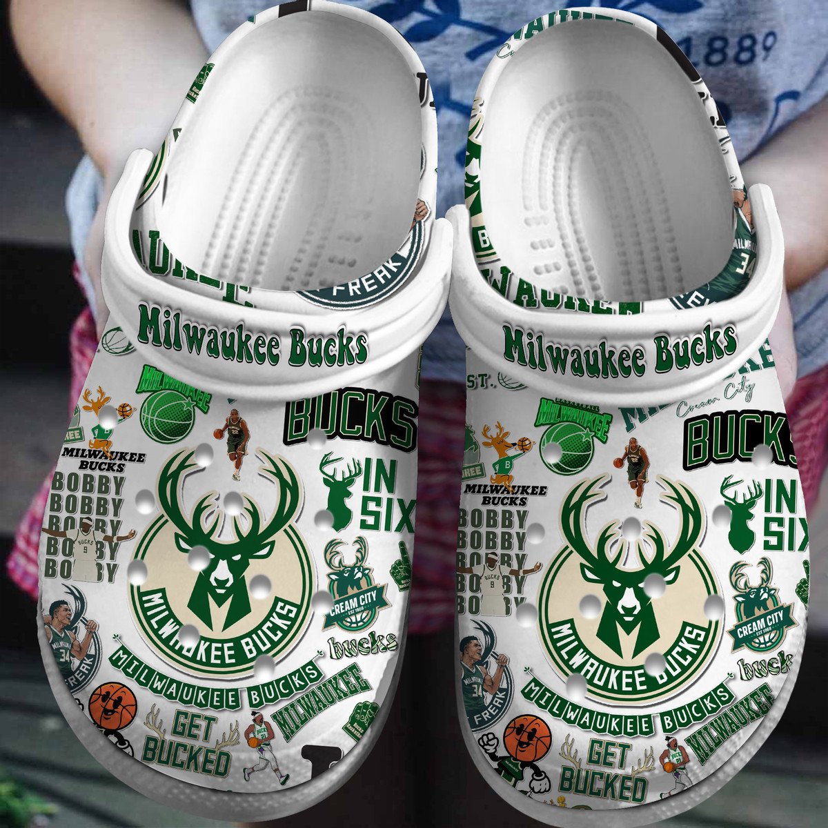 Milwaukee Bucks Basketball team NBA Sport Crocss Clogs Crocband Shoes Comfortable For Men Women and Kids