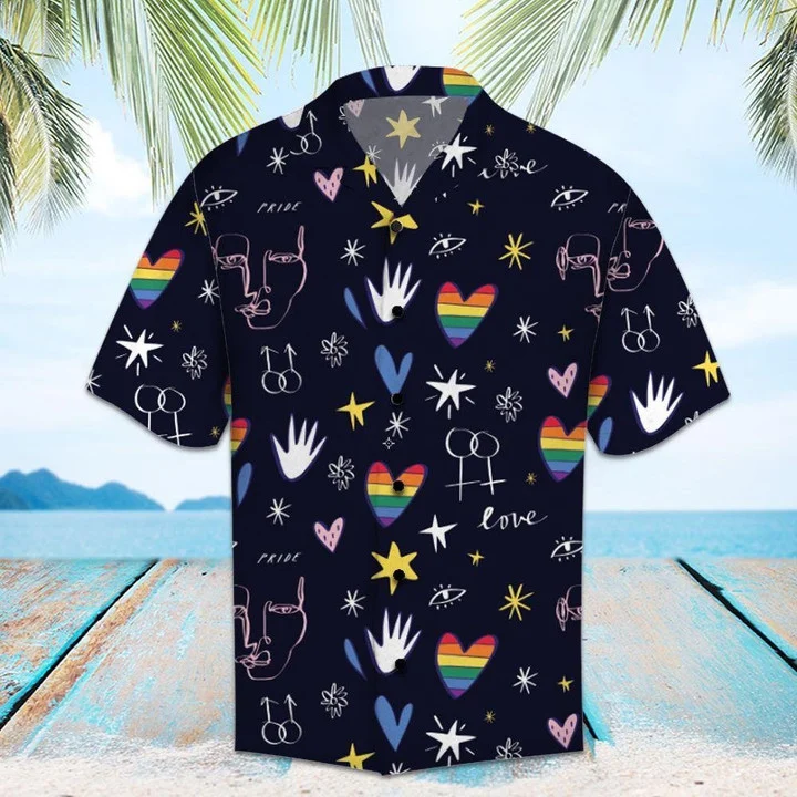 Love Amazing Lgbt Hawaii Short Sleeve Hawaii Aloha Shirt For Men And Women Ha92281