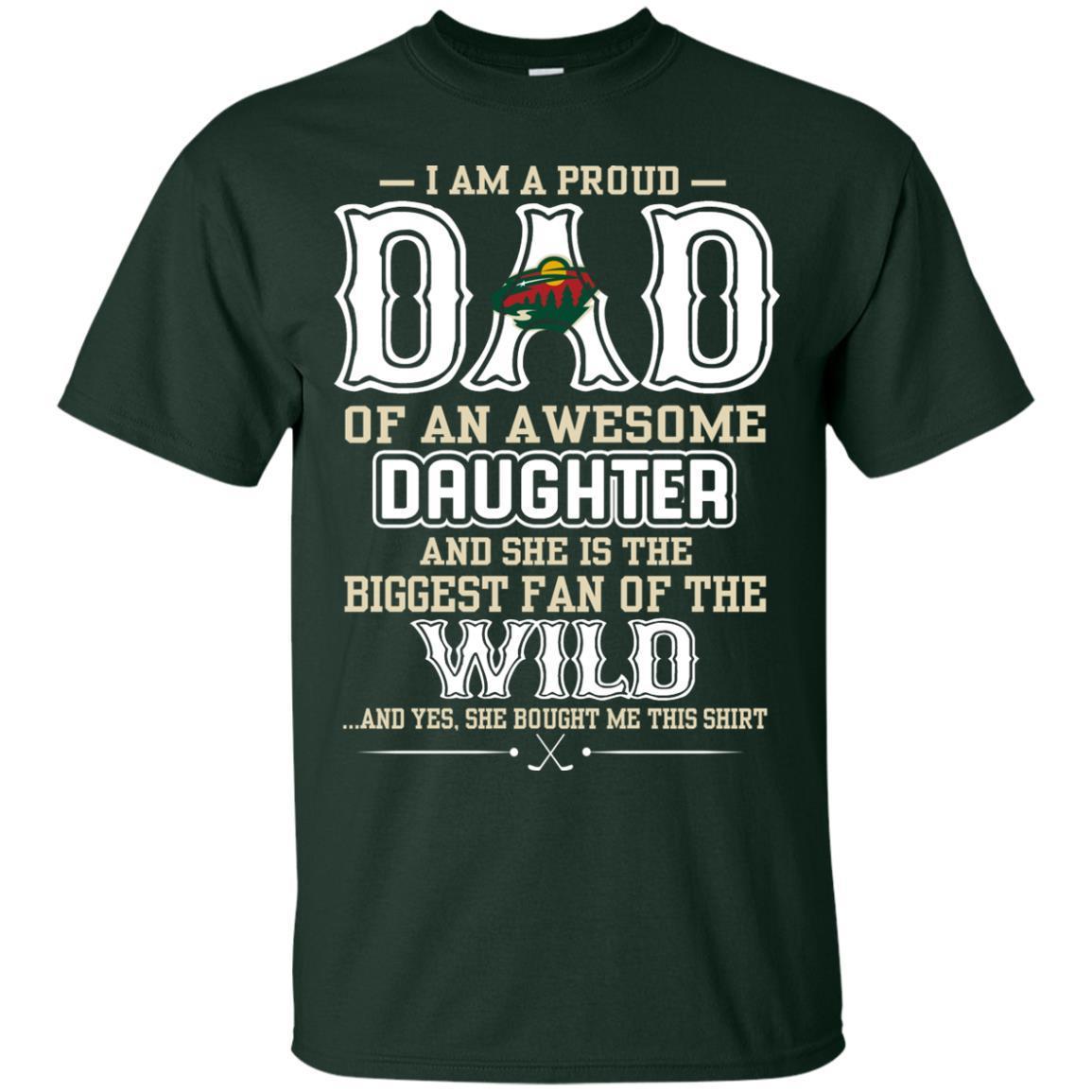 Proud Of Dad with Daughter Minnesota Wild Tshirt For Fan