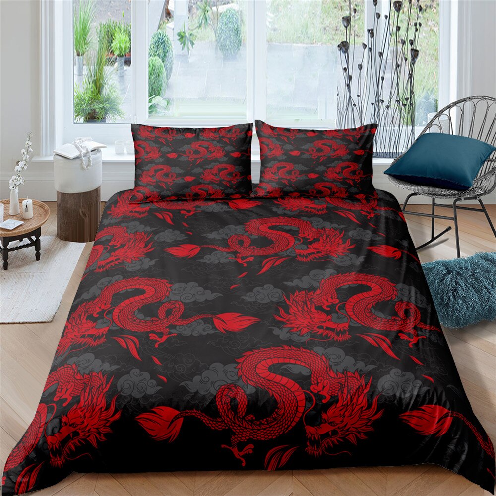 Bedding Set 3D Printing Bedclothes Dragon Duvet Cover Set Pillowcases Bed Sets Double Twin Single  Home Decor