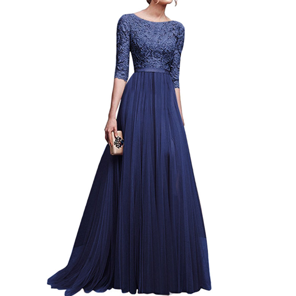 Woman Dress 2022 Elegant Lace Applique Wedding Bridesmaid Formal Long Party Dress Casual Oversized Slim Chiffon Ball Gown Dress alx