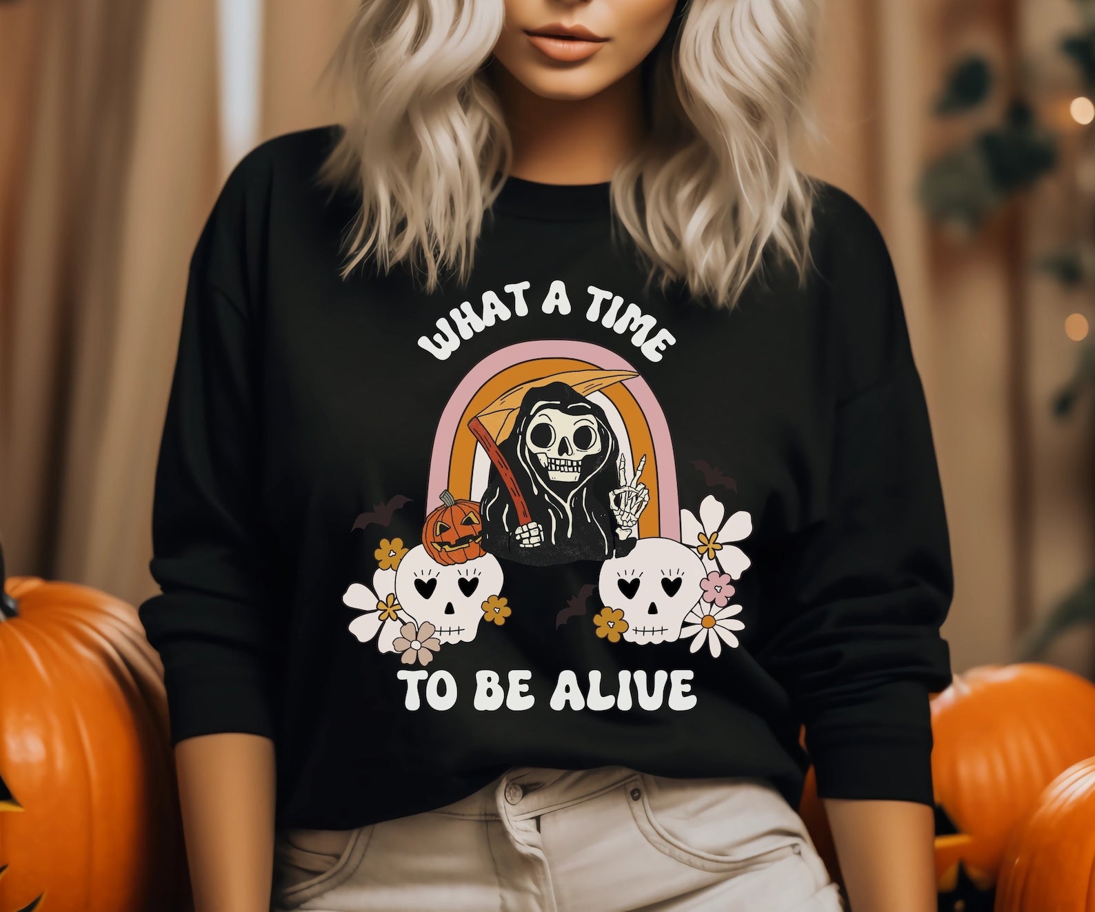 Halloween Sweatshirt, Cute Fall Sweatshirt, Halloween Shirt For Her