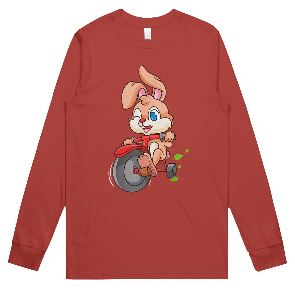 Biker Rabbit Easter Bunny Egg Hunt Long Sleeve T Shirts