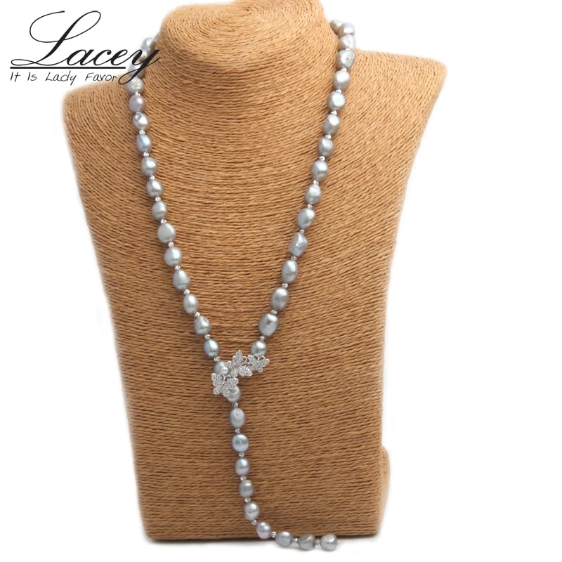 10mm Baroque Pearl Necklace Real Freshwater Cultured Long Pearl Necklace Fine Jewelry for Nice Lady Female Gift Hot Sale alx