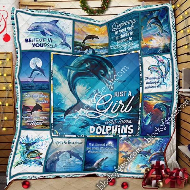 Just A Girl Who Loves Dolphins  Quilt LHA449 Block Of Gear™