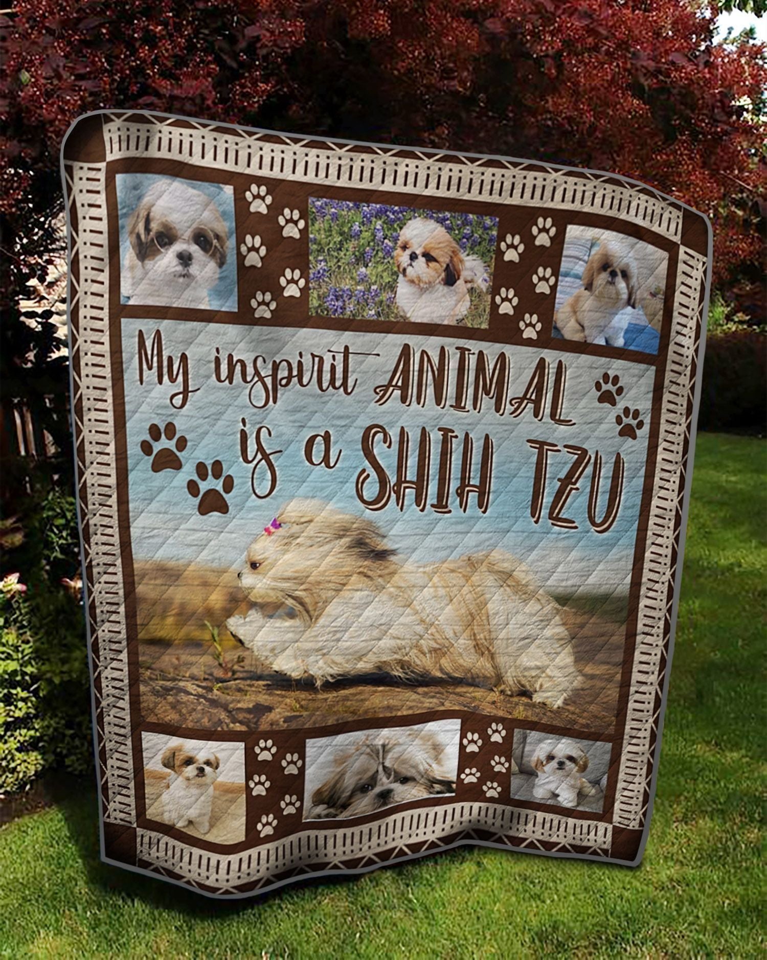 Animal Dog My Inspirit Animal Is A Shih Tzu Quilt Blanket