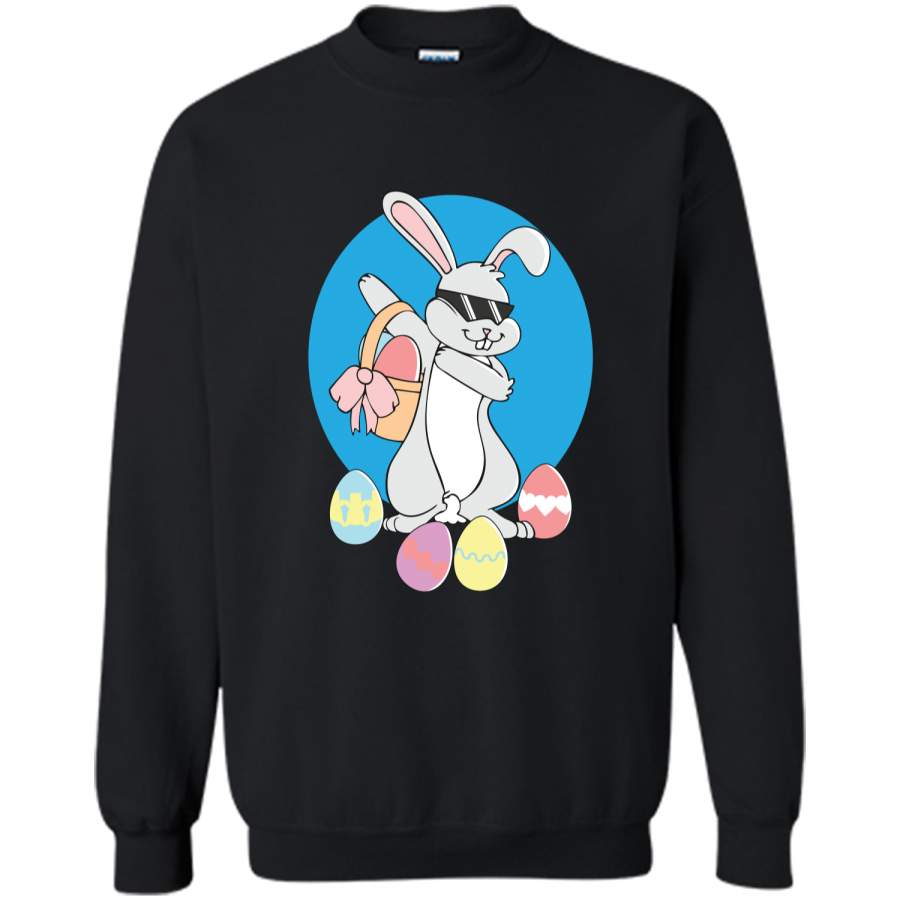 Dabbit T-Shirt Funny Dabbing Hip Hop Easter Bunny Shirt1 Printed Crewneck Pullover Sweatshirt 8 oz