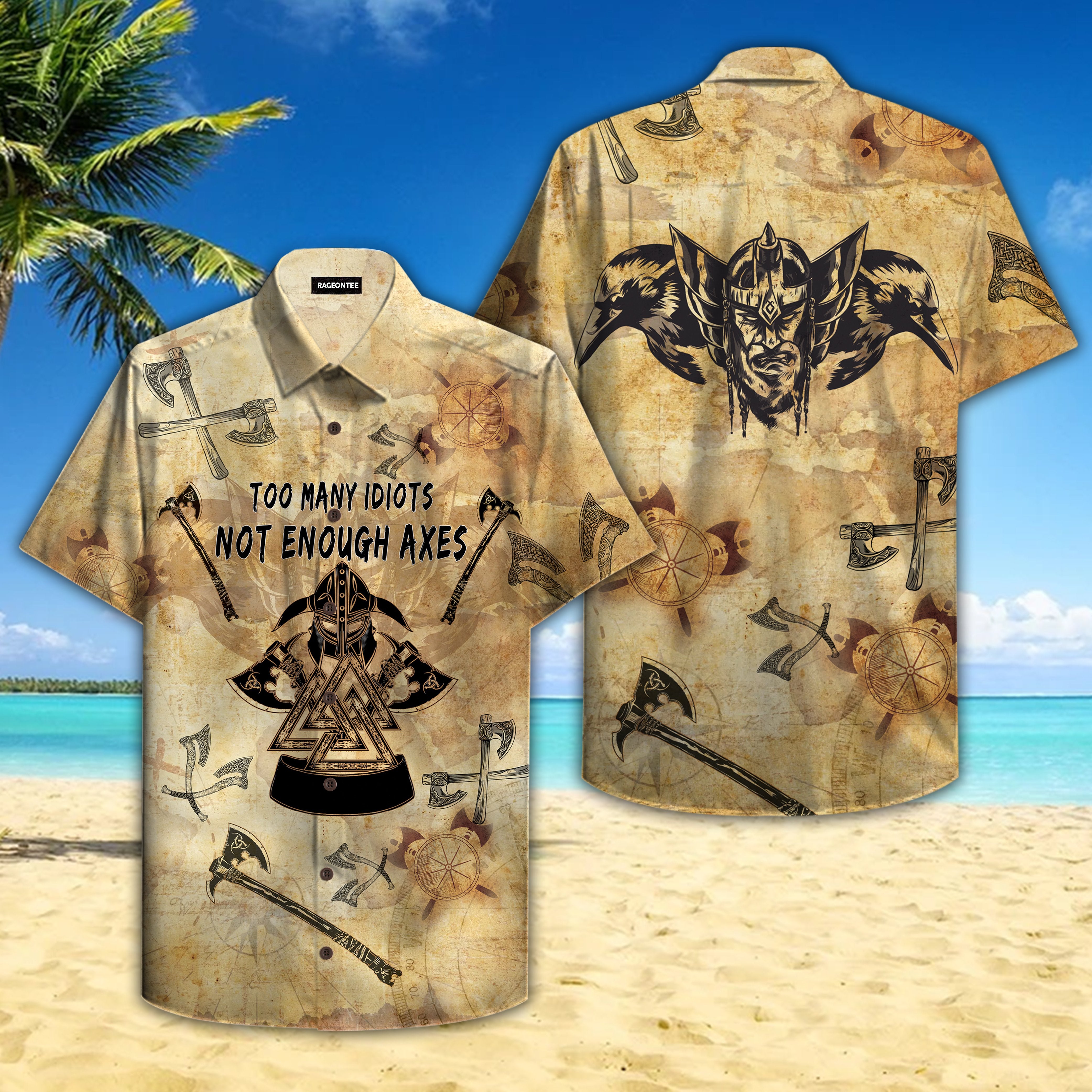 Viking Too Many Idiots Not Enough Axes Hawaii Shirt For Men Women Adult Ha38803