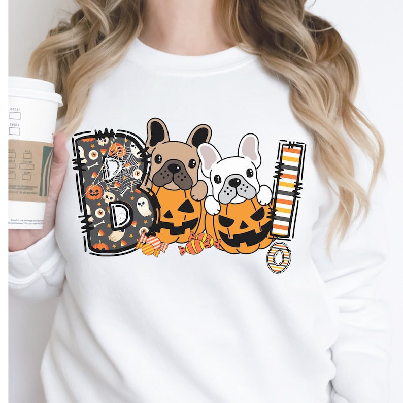 Boo Halloween Sweatshirt, Halloween Crewneck Sweatshirt All Over Print Sweatshirt For Women Sweatshirt For Men