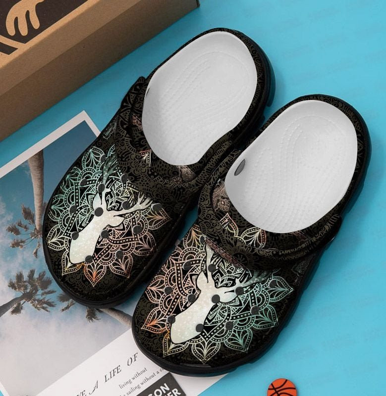 Deer Hippy Cool Shoes – Secret Deer Flower Light Up Crocbland Clog