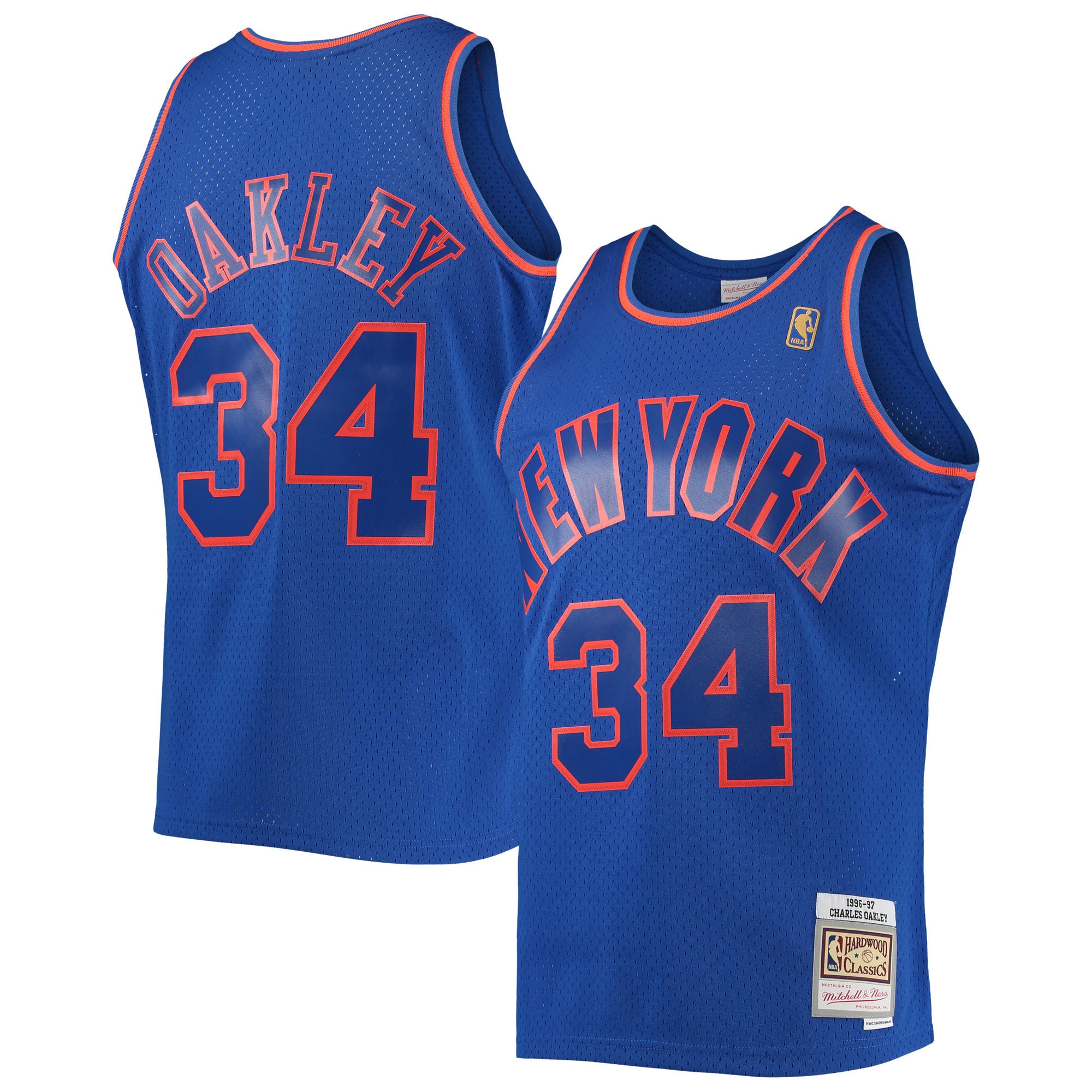 Charles Oakley New York Knicks Mitchell & Ness 1996-97 Hardwood Classics Swingman Jersey – Blue NBA