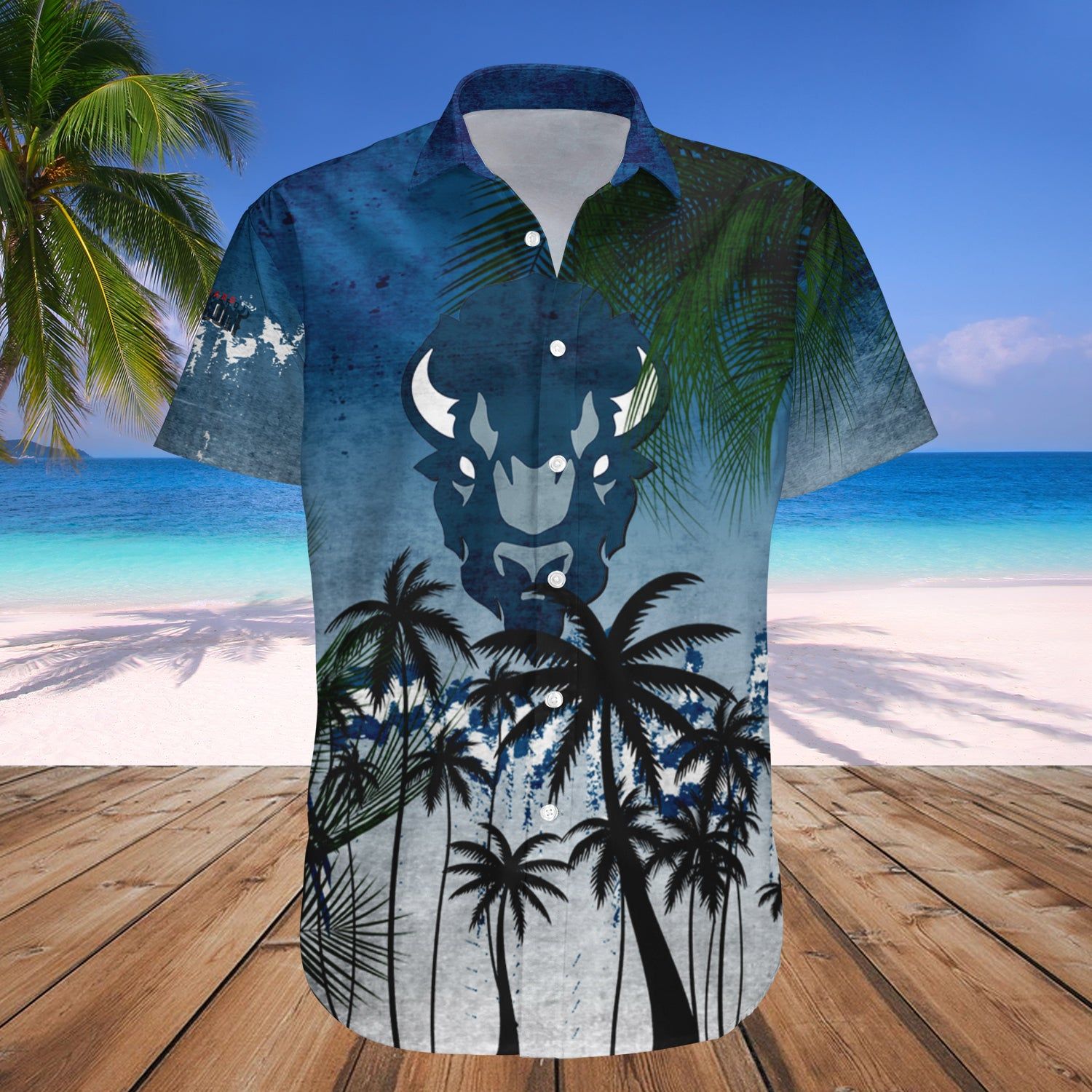 Howard Bison Hawaii Shirt Coconut Tree Tropical Grunge – NCAA