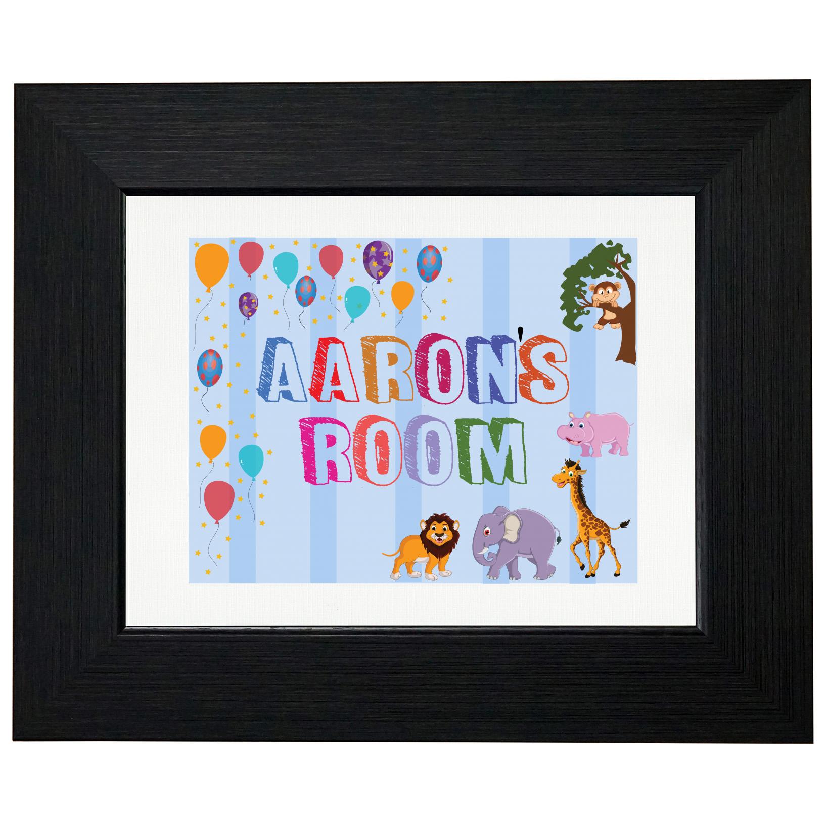 Aaron’s Room – Boy Birthday Gift – Balloons & Animals T-Shirt, Framed Print, Pillow, Golf Towel