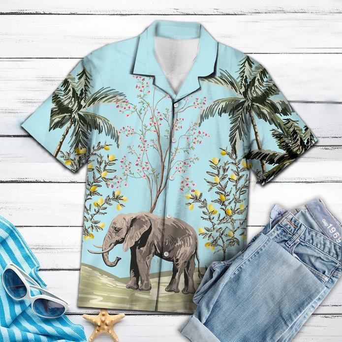 Vintage Tropical Elephant Hawaii Shirt Ha94835