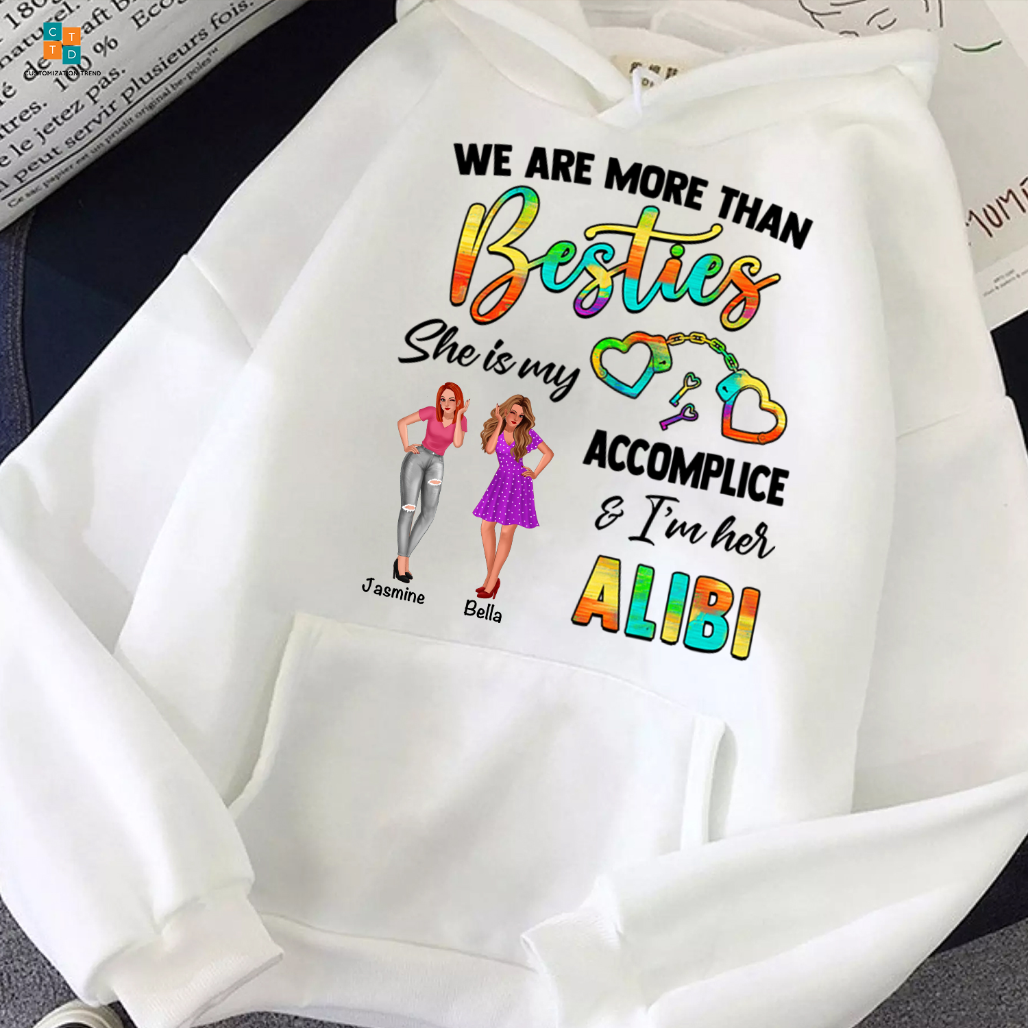 Personalized Lovely Girls We Are More Than Besties Rainbow Hoodie, Shirt, Custom Friend, Besties, Sister Hoodie, Shirt