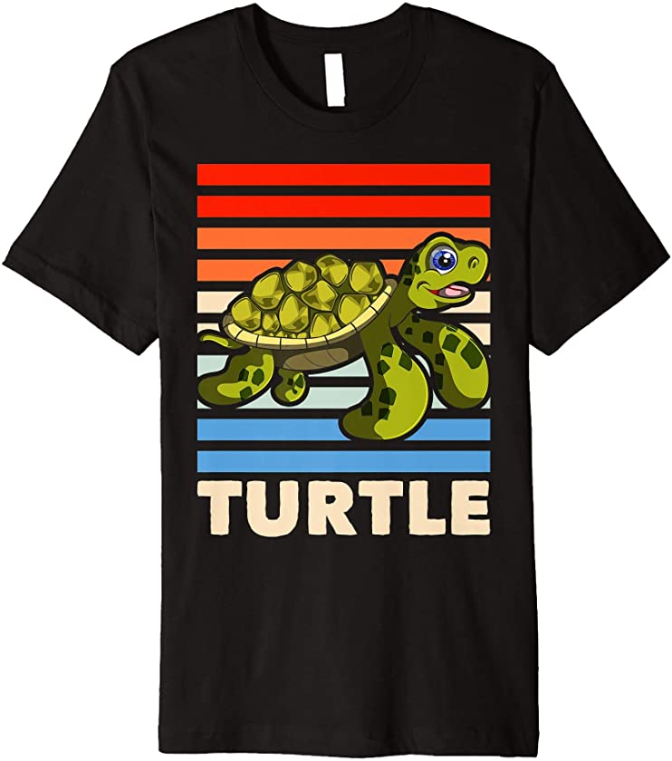 Retro Ocean Animal Lover Gift Cute Aquarist Kids Gift Turtle Premium T-Shirt