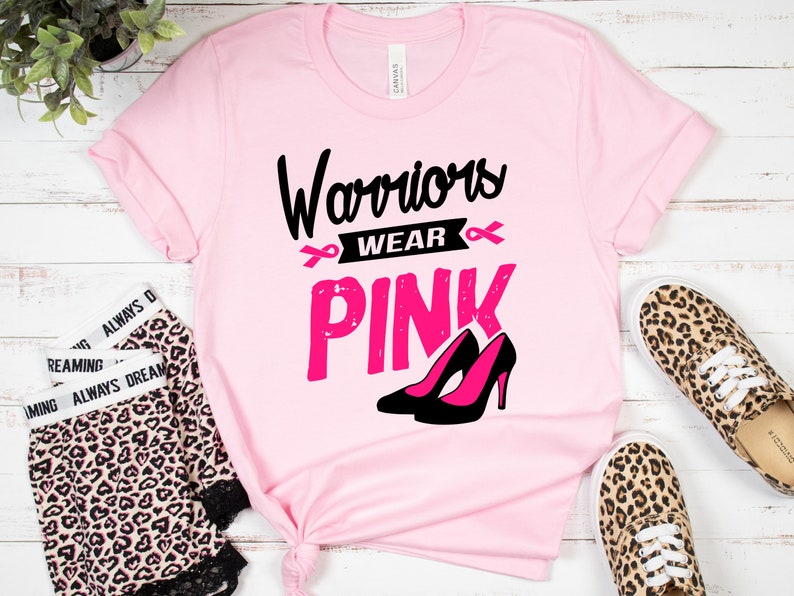 Breast Cancer Awareness Shirt, Warrior Shirt, Cancer Support Shirt For Women, Pink Ribbon Shirt, Cancer Survivor Tshirt, Warriors Wear Pink