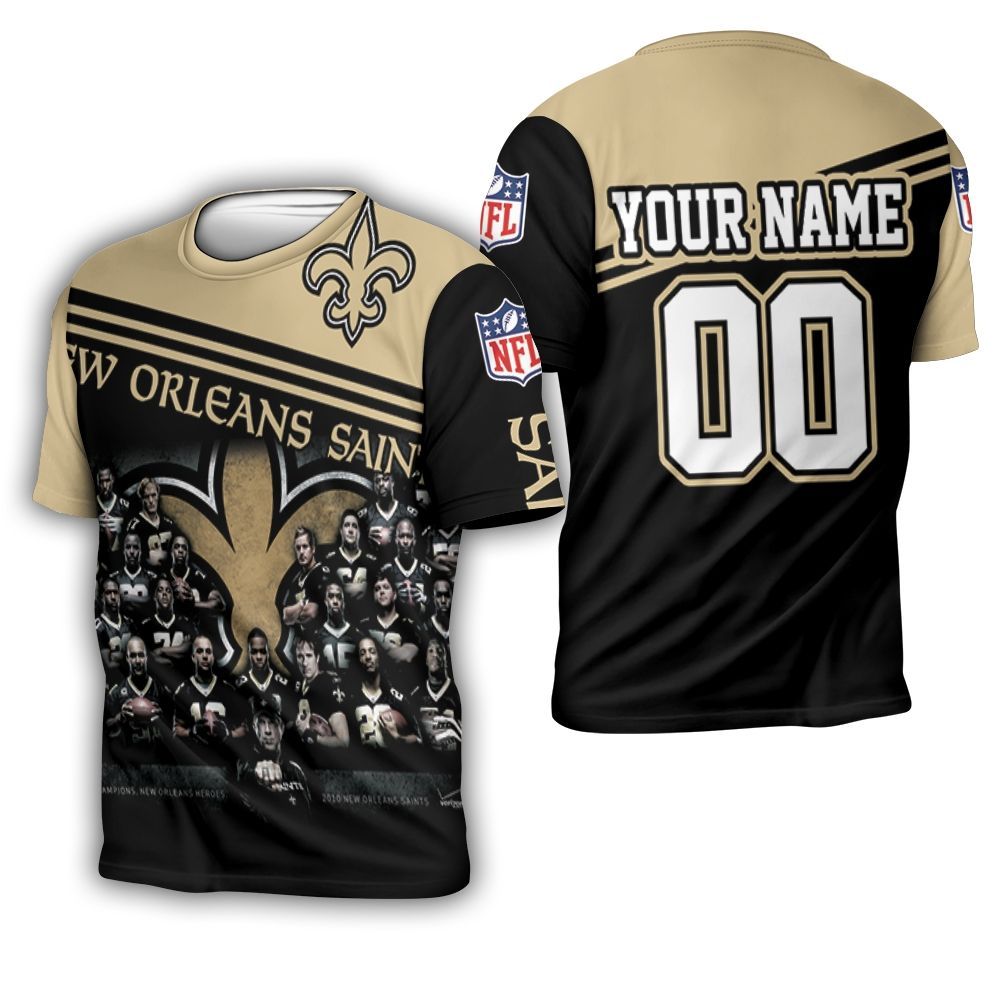 New Orleans Saints Nfc Champions Coach Players Personalized 3D T-Shirt