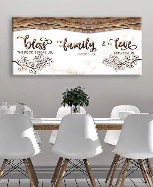 Bless the food before us family beside us love between us home decor poster canvas poster canvas