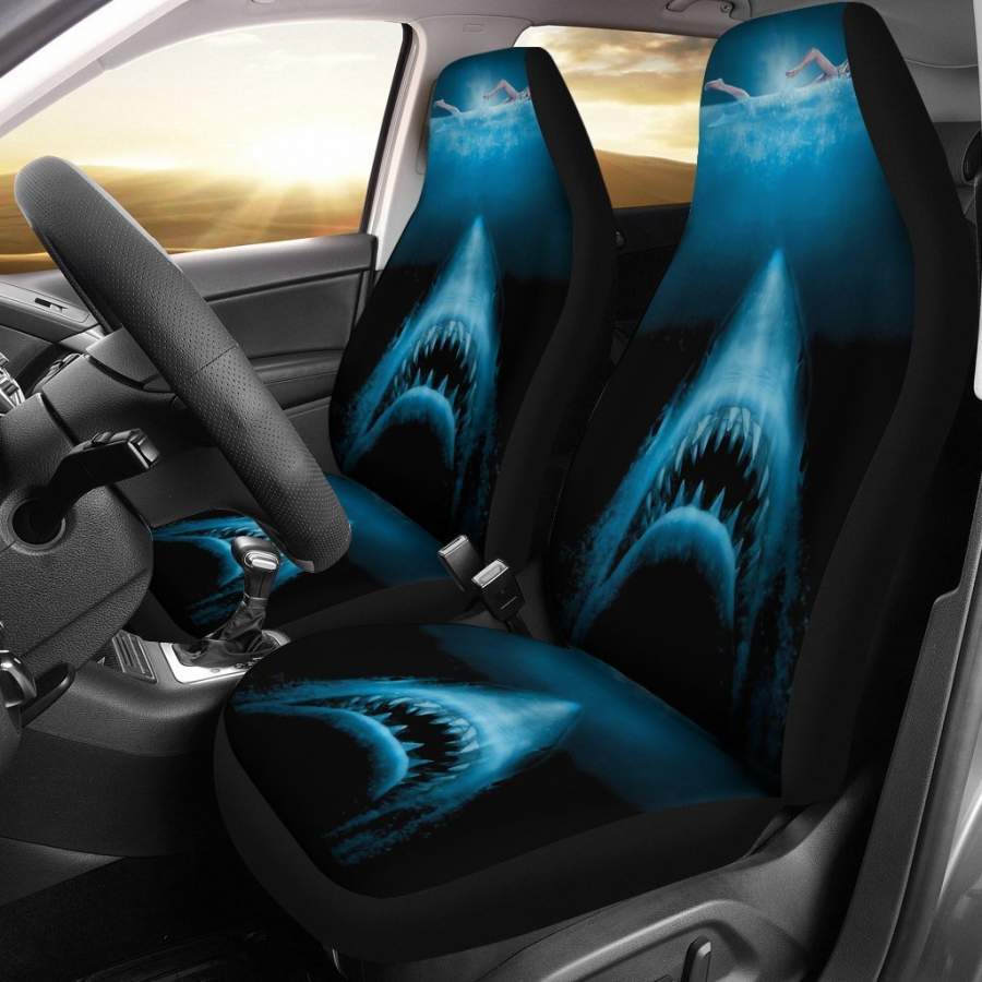 Shark Attacking A Female Swimmer Car Seat Covers