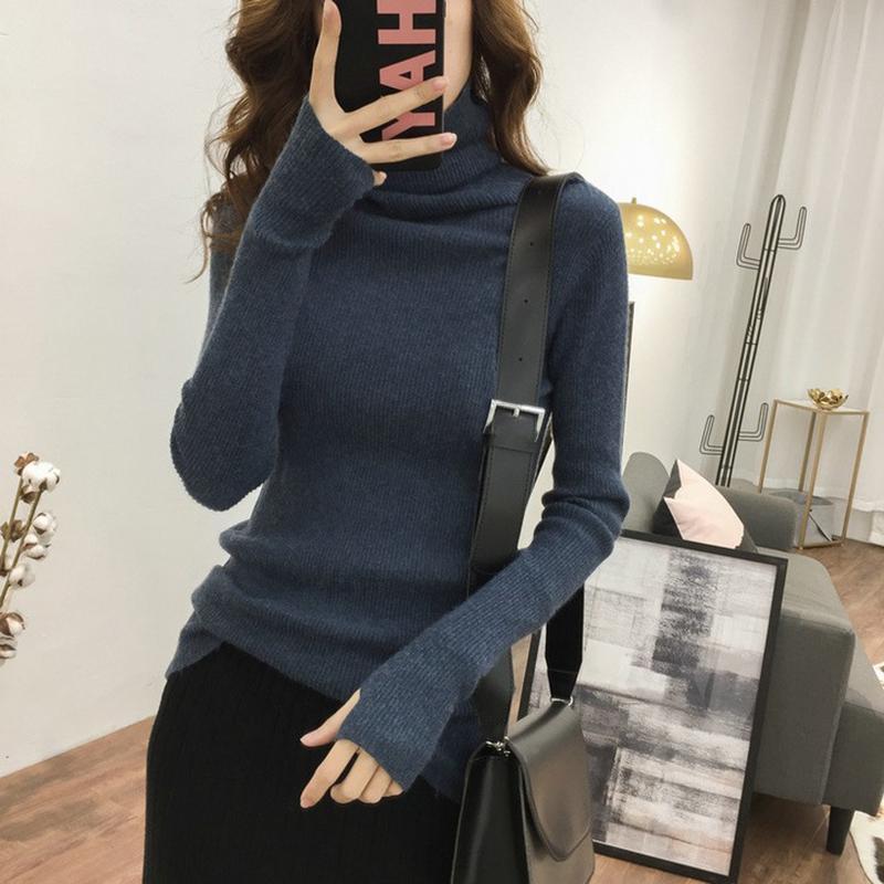 Turtleneck Pullover Ladies Sweater For Women Winter Warm Pullovers Tops Long Sleeved Soft Sweaters Black Jumpers Female alx