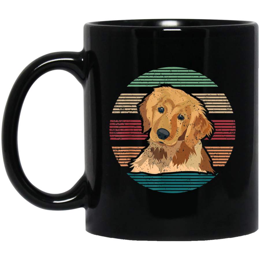 Sunset Silhouette Vintage Retro Golden Retriever Mug