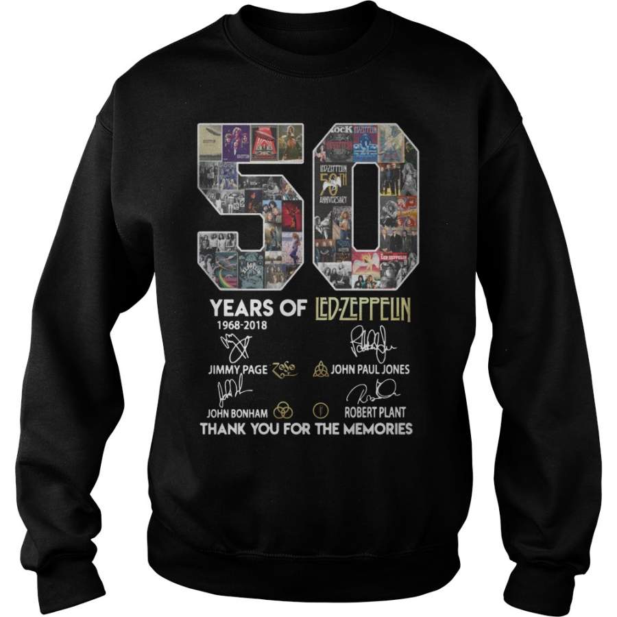 50 years of Led Zeppelin thank you for the memories Sweatshirt